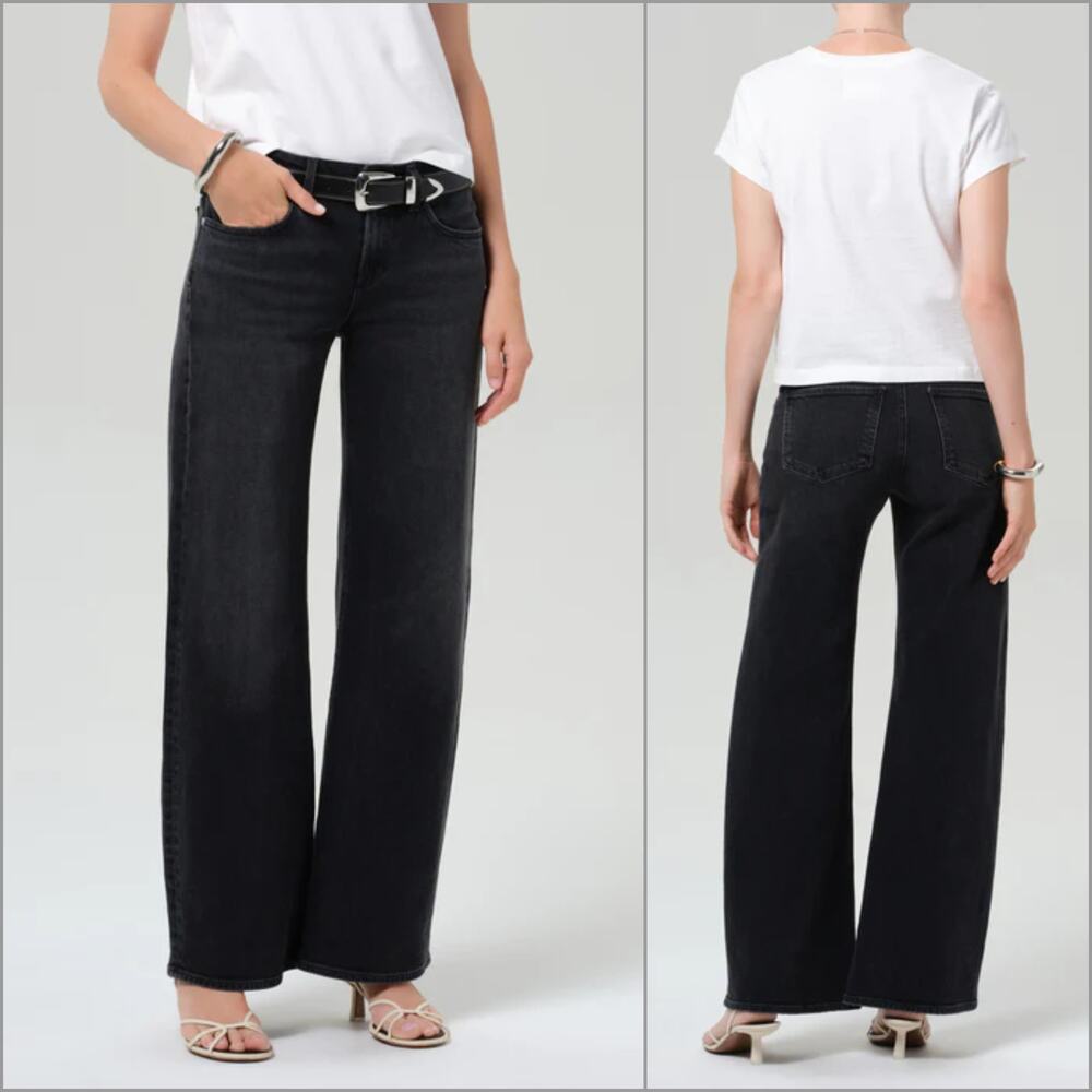 Citizens of Humanity Nora Trouser Leg Jeans Size 27 Black Cat eye